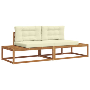 Outdoor Sofa Set mit Kissen, Natur/Creme