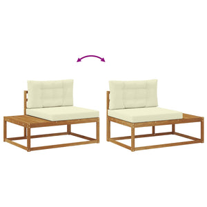 Outdoor Sofa Set mit Kissen, Natur/Creme