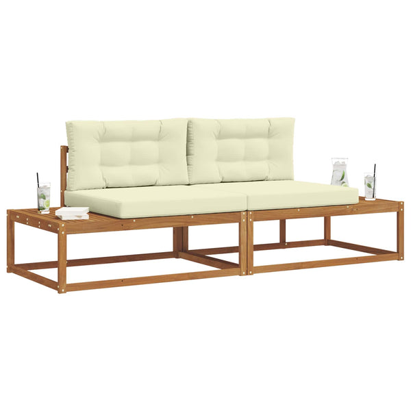 Outdoor Sofa Set mit Kissen, Natur/Creme