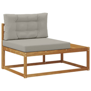 vidaXL Ensemble de canapés de jardin avec coussins 2 pcs Naturel et gris clair