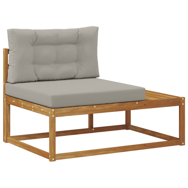 vidaXL Ensemble de canapés de jardin avec coussins 2 pcs Naturel et gris clair