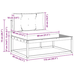 vidaXL Ensemble de canapés de jardin avec coussins 2 pcs Naturel et gris clair