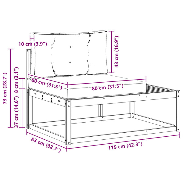 Outdoor Sofa Set mit Kissen, Akazie