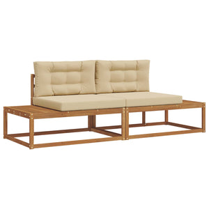 Outdoor Sofa Set mit Kissen, Natur/Beige