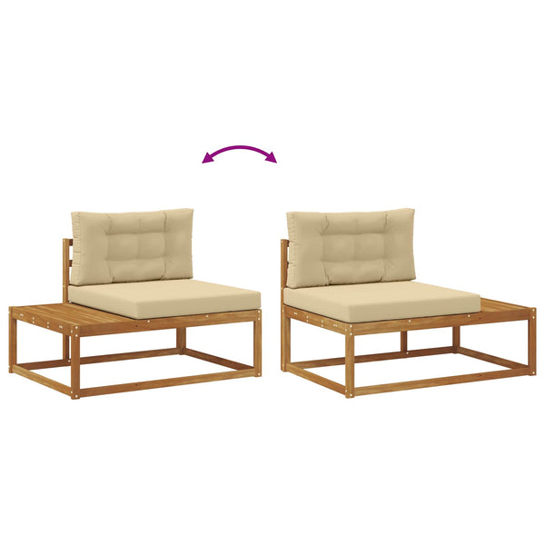 Outdoor Sofa Set mit Kissen, Natur/Beige