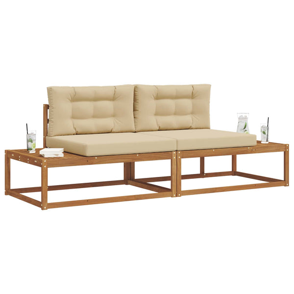 Outdoor Sofa Set mit Kissen, Natur/Beige