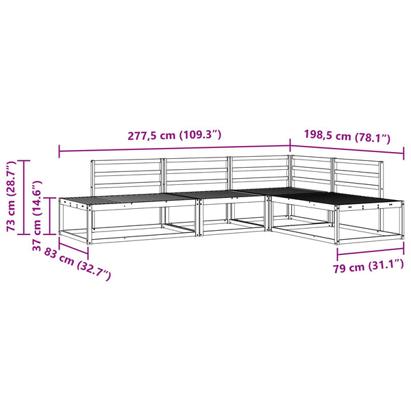 Outdoor Sofa Set Akazie Massivholz 4-teilig
