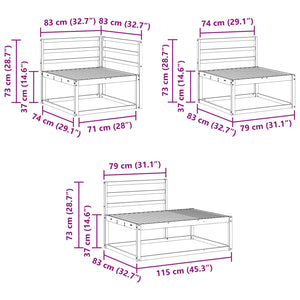 Outdoor Sofa Set Akazie Massivholz 4-teilig