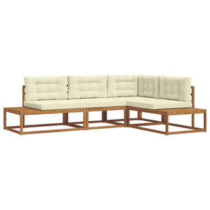 vidaXL Outdoor Sofa Set 4 Pieces Natural and Cream