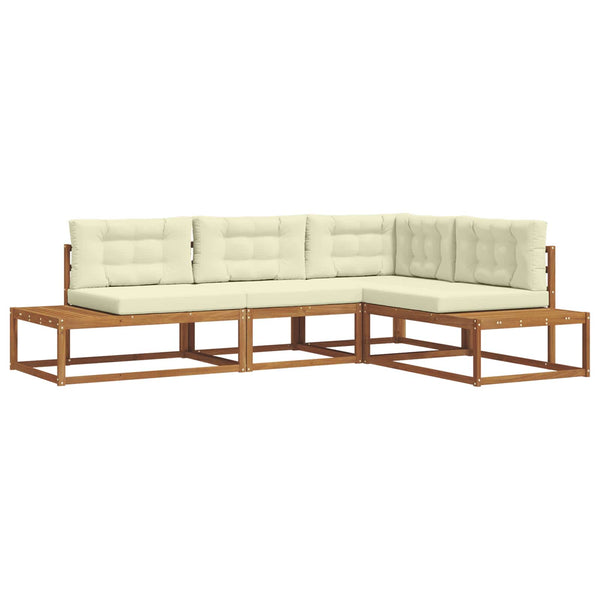 vidaXL Outdoor Sofa Set 4 Pieces Natural and Cream
