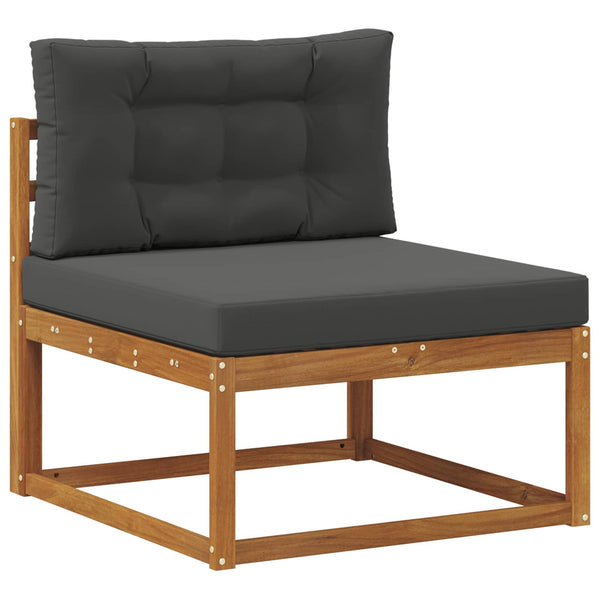 vidaXL Salon de jardin 4 pcs Naturel et anthracite