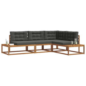 vidaXL Salon de jardin 4 pcs Naturel et anthracite