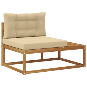 vidaXL Salon de jardin 4 pièces naturel et beige