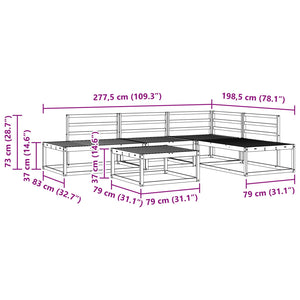 Outdoor Sofa Set Akazie Massivholz 5-teilig