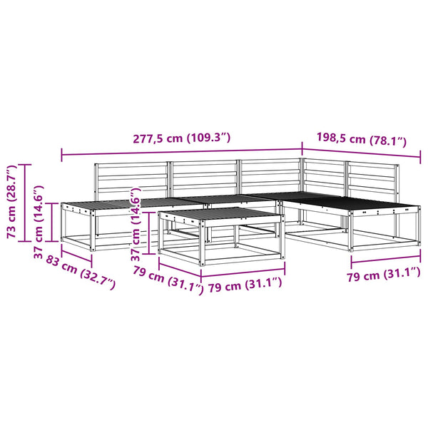 Outdoor Sofa Set Akazie Massivholz 5-teilig