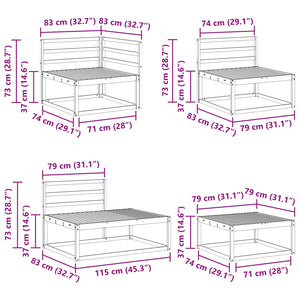 Outdoor Sofa Set Akazie Massivholz 5-teilig