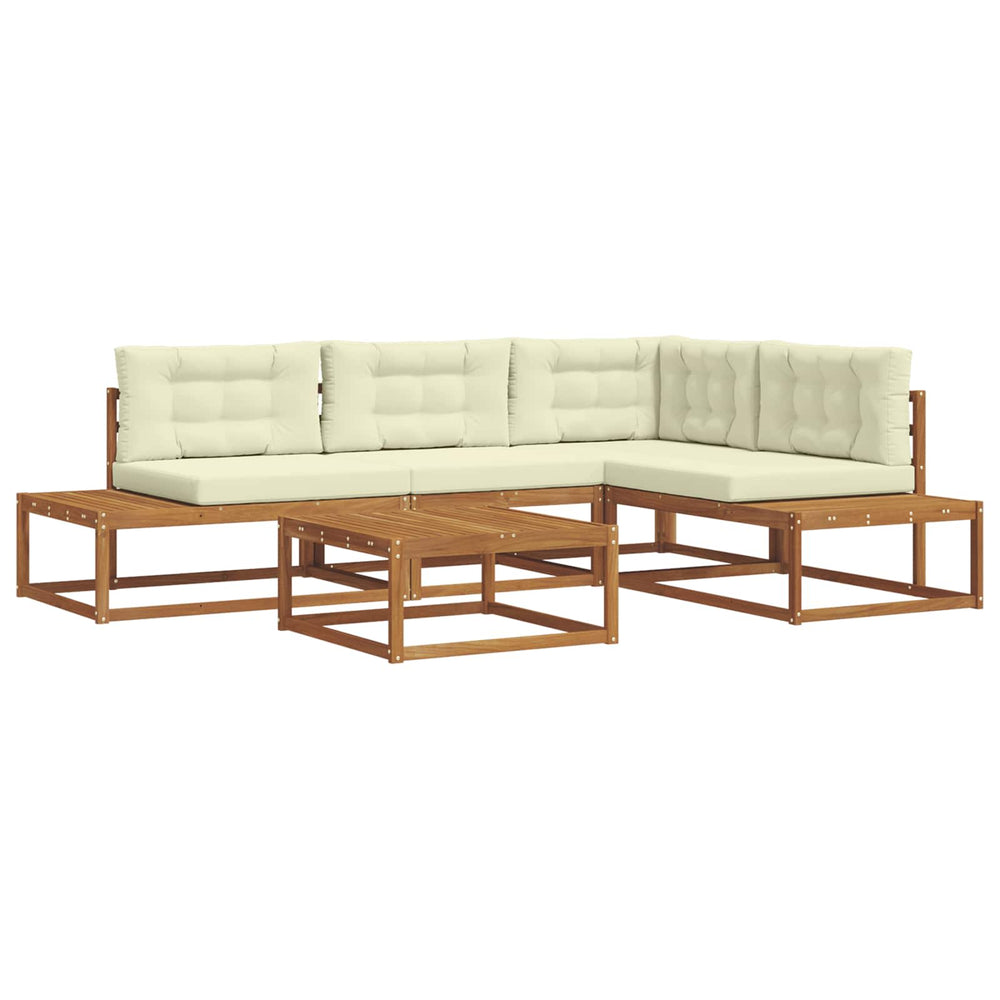 vidaXL 5-Piece Outdoor Sofa Set Natural and Cream