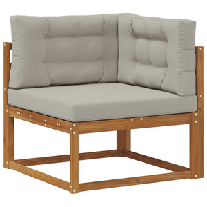 vidaXL Outdoor Sofa Set 5 Pieces Natural and Light Grey