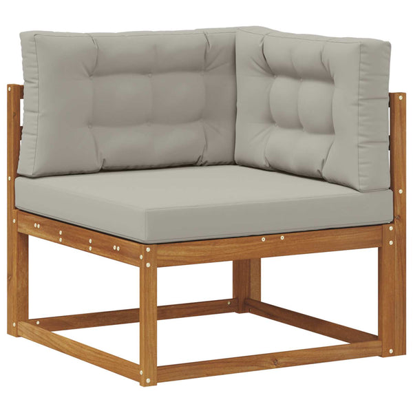 vidaXL Outdoor Sofa Set 5 Pieces Natural and Light Grey