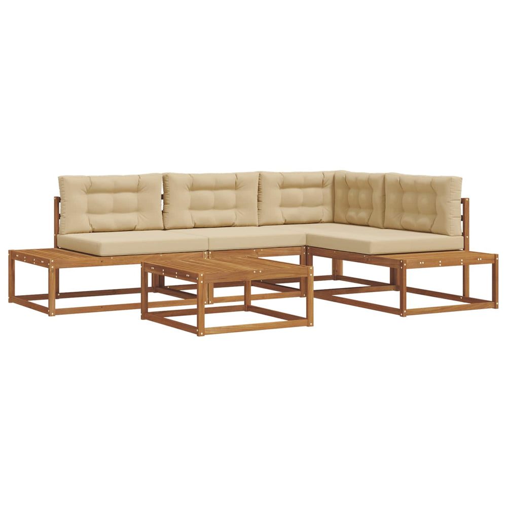 vidaXL 5-Piece Outdoor Sofa Set Natural and Beige