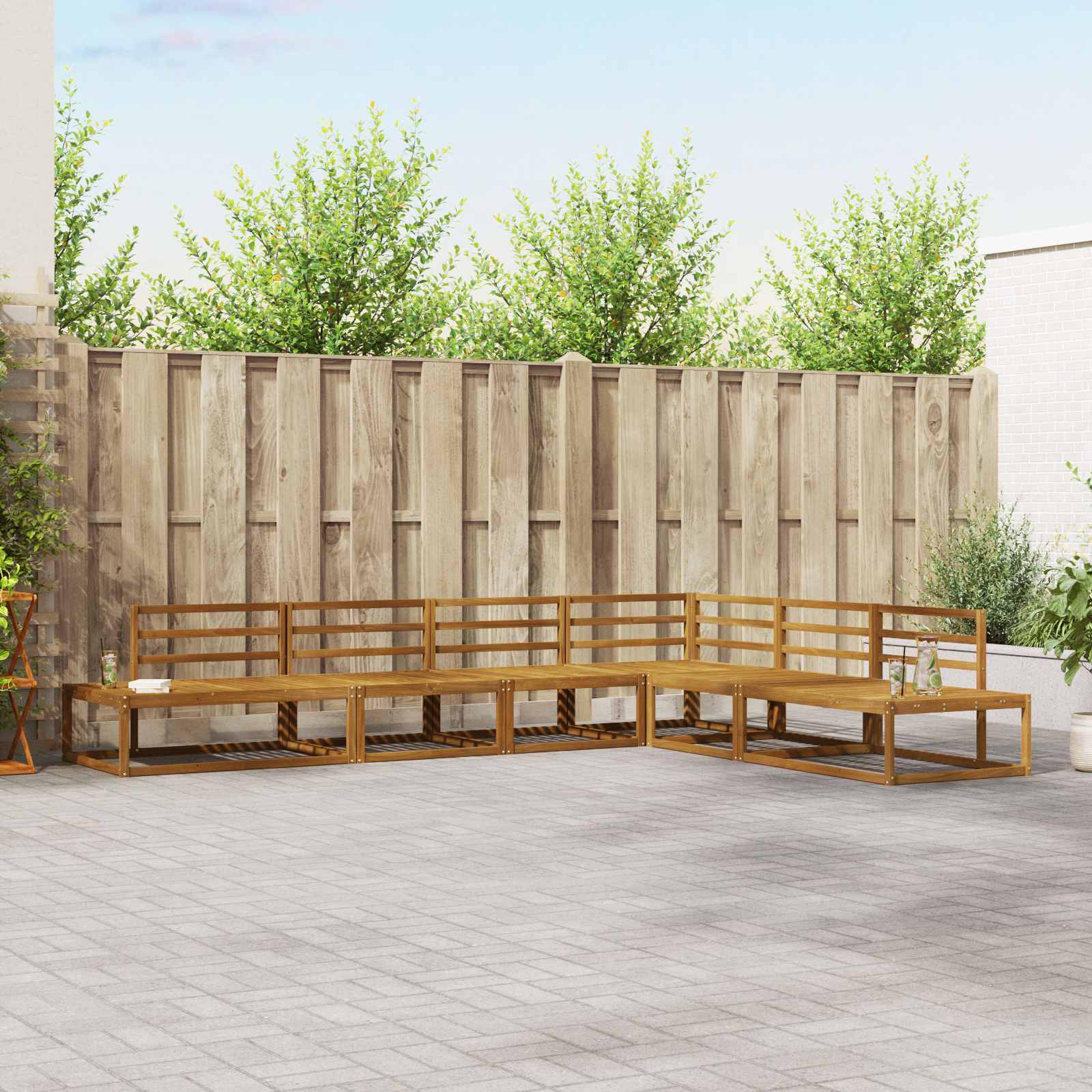 Outdoor Sofagarnitur Akazie Massivholz 6-teilig