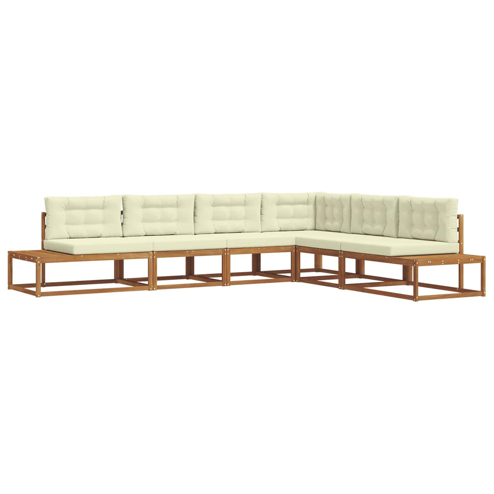 vidaXL Outdoor Sofa Set 6 Pieces Natural and Cream