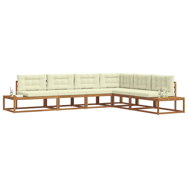 vidaXL Outdoor Sofa Set 6 Pieces Natural and Cream