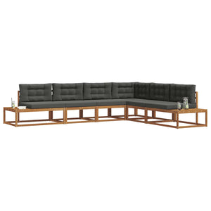 vidaXL Salon de jardin 6 pièces naturel et anthracite