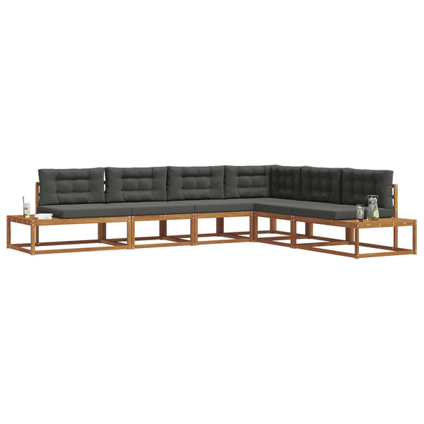 vidaXL Salon de jardin 6 pièces naturel et anthracite