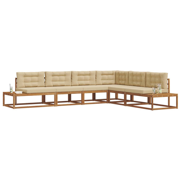 vidaXL Ensemble canapé d'extérieur 6 pièces naturel et beige