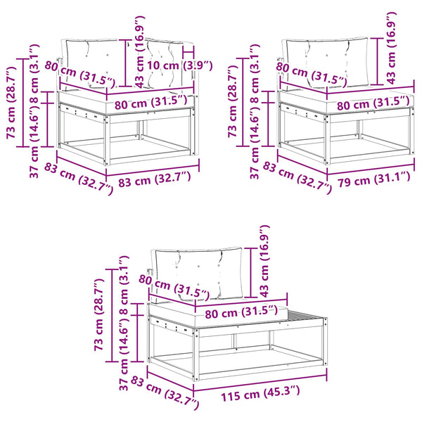 vidaXL Ensemble canapé d'extérieur 6 pièces naturel et beige