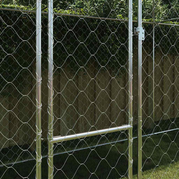 Hundekäfig mit Dach Silber 800x200x256cm