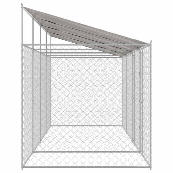 Hundekäfig mit Dach Silber 800x200x256cm