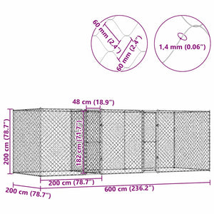Hundekäfig Verzinkt 600cm