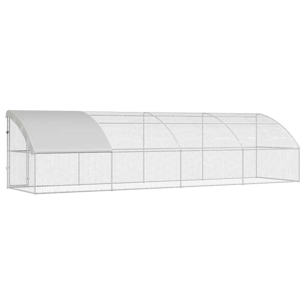 Hühnerkäfig 800x200x200cm Stahl Silber 4er Set