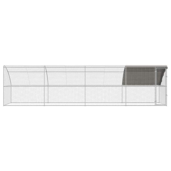 Hühnerkäfig 800x200x200cm Stahl Silber 4er Set