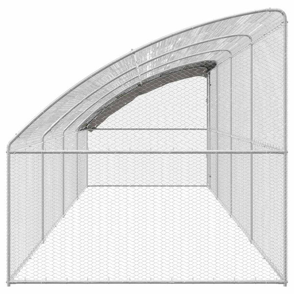 Hühnerkäfig 800x200x200cm Stahl Silber 4er Set