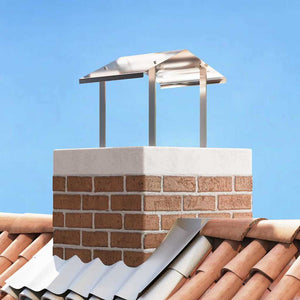 Edelstahl Kaminhaube Silber 40x40