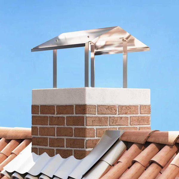 Edelstahl Kaminhaube Silber 50x50 cm