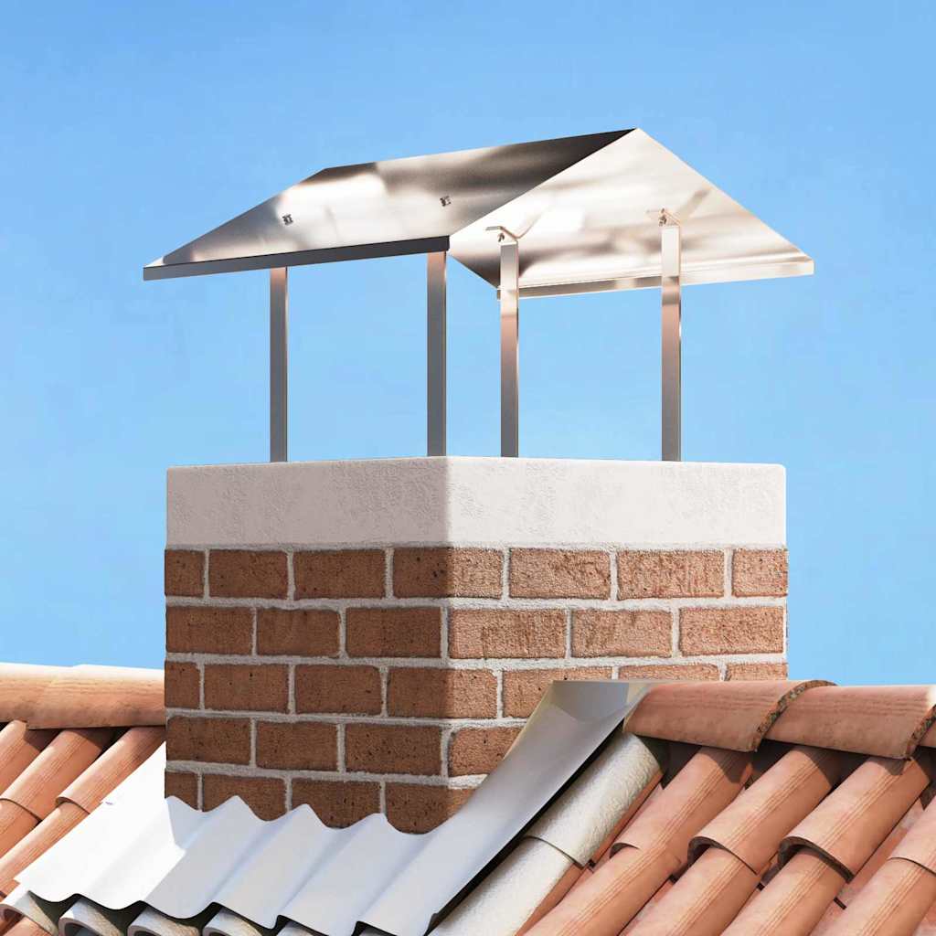 Edelstahl Kaminhaube Silber 60x60