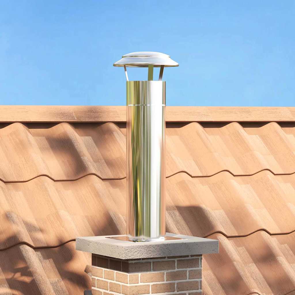 Edelstahl Kaminhaube Erweiterung Silber 26x26x50cm