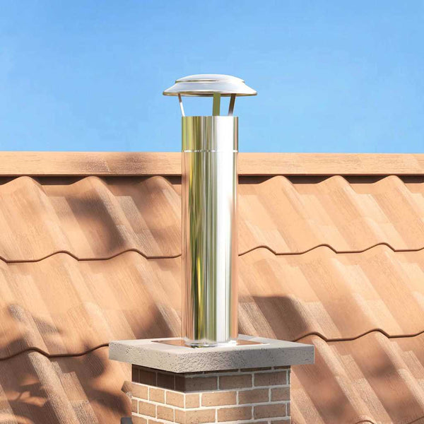 Edelstahl Kaminhaube Erweiterung Silber 26x26x50cm