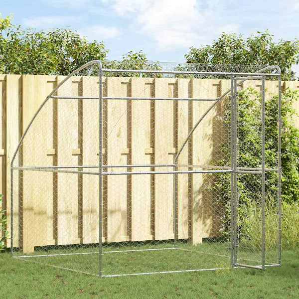 Hundekäfig mit Speicher Silber 2x2x2m