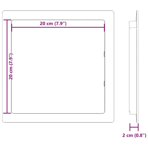Zugangspanels 2er Set Weiß 20x20 cm