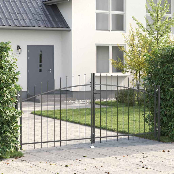 Doppeltor Grau Stahl 300x150cm mit Schloss