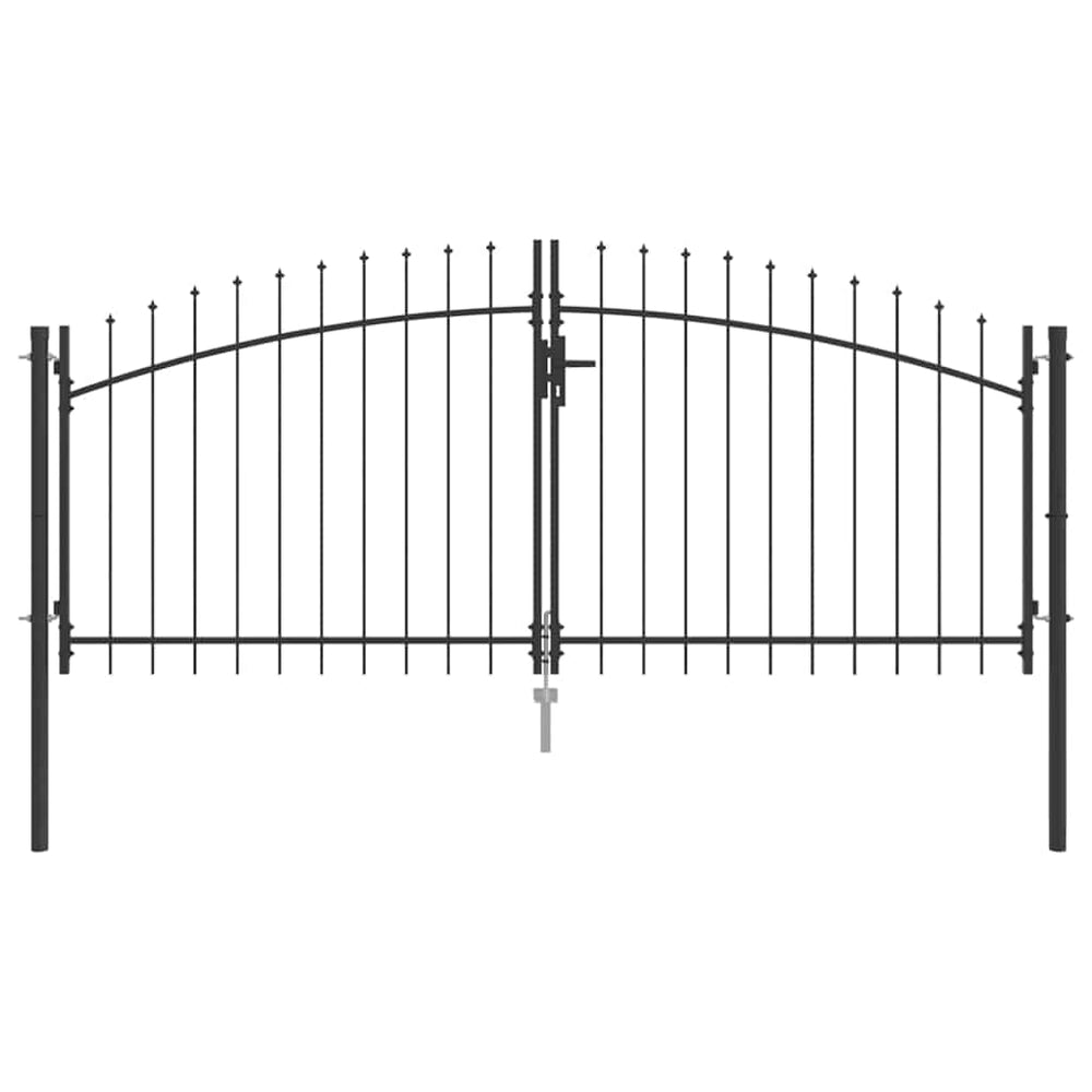 Doppeltor Grau Stahl 300x150cm mit Schloss