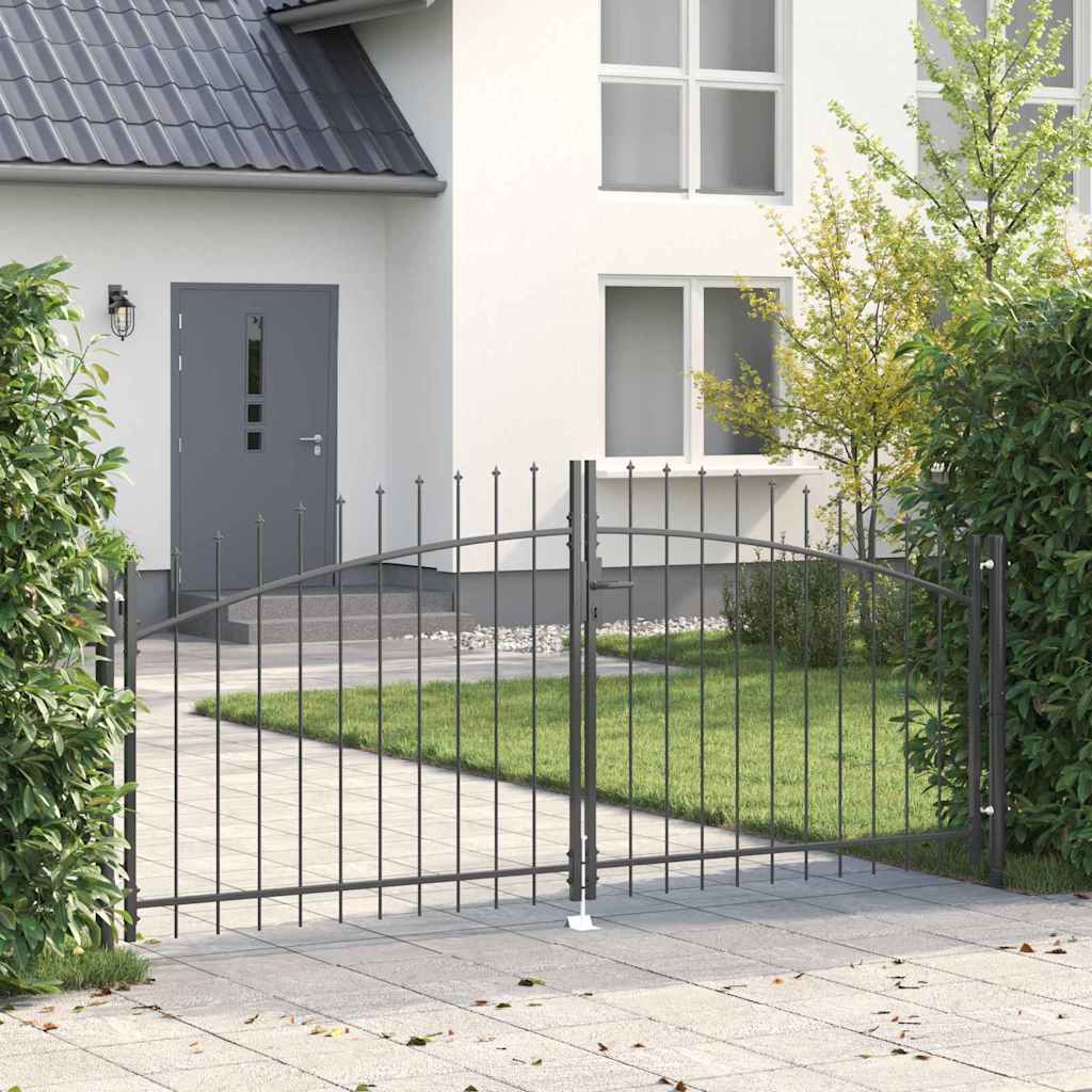 Doppeltor Grau Stahl 300x200cm mit Schloss