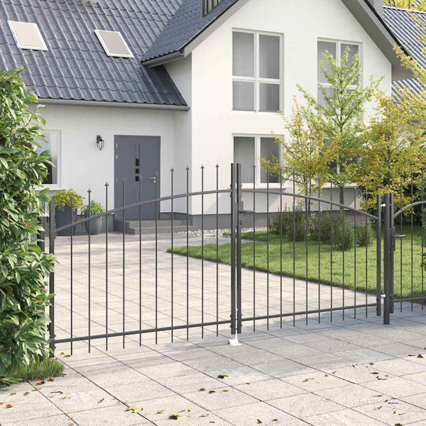 Doppeltor Grau Stahl 300x200cm mit Schloss