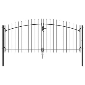 Doppeltor Grau Stahl 300x200cm mit Schloss