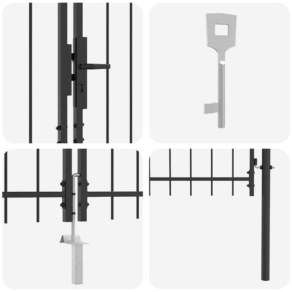 Doppeltor Grau 299,5x249,5 cm Stahl
